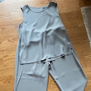 Eileen Fisher silk two piece Tank/ Wide pant